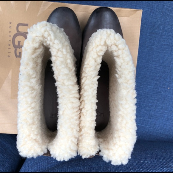 UGG Leather Sherpa clog platform boot - Picture 4 of 4